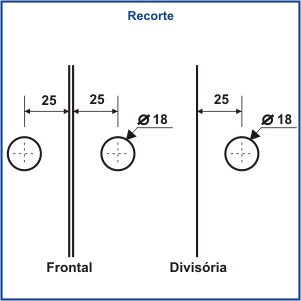 1307 - SUPORTE PARA UNIÃO DE TRÊS VIDROS (SEM NÚCLEO)