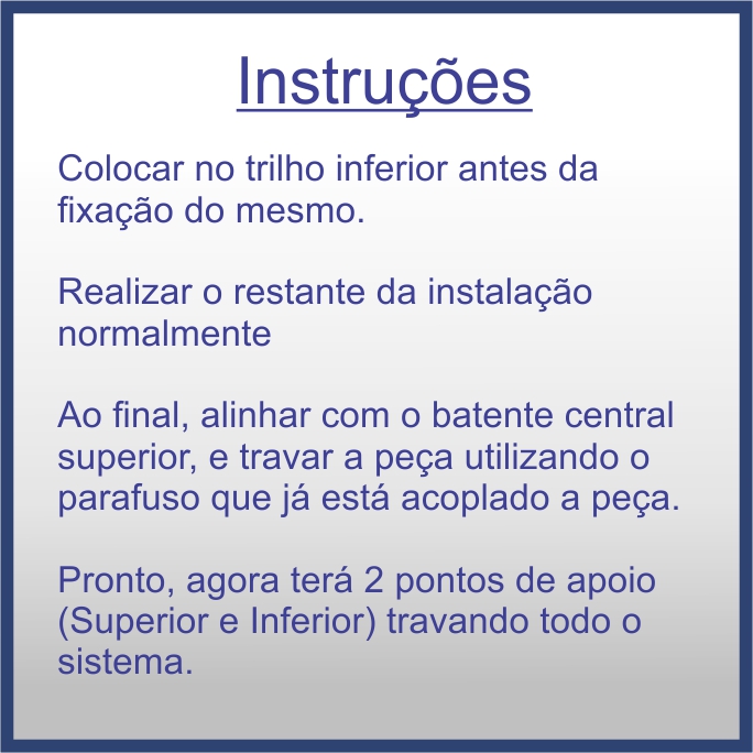 1405I - BATENTE CENTRAL INFERIOR - PARA TRILHOS 8MM E 10MM