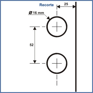 1510M - MINI FECHADURA PARA PORTA DE CORRER COM FURAÇÃO PARA VIDRO 8 mm