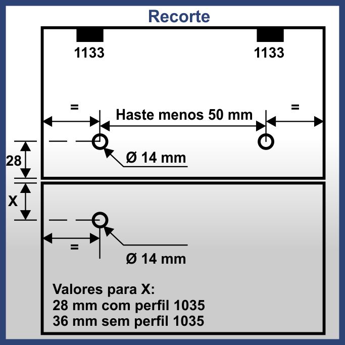 1587V - Conjunto de acéssorio para haste 1587 Vidro/Vidro