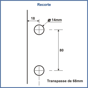 1710 - CONJUNTO MÃO-DE-AMIGO DE PORTAS DE CORRER COM 1030 PARA TRANSPASSE DE 68MM